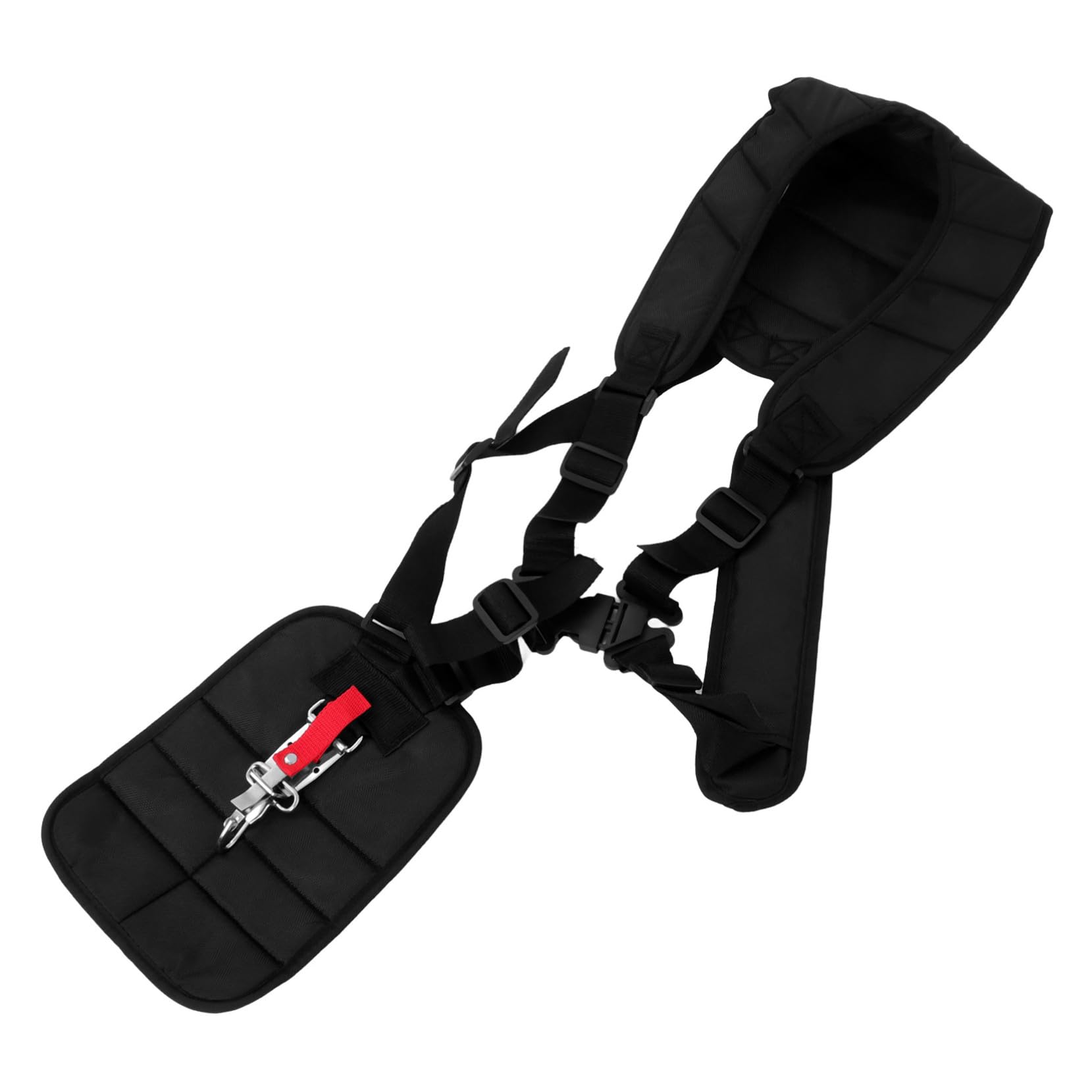 ifundom Correa para Desbrozadora Doble Hombro Acolchada Cinturón Negro | Nylon Negro, Arnés de Doble Hombro Riñonera y Hebilla, Ajuste para Desbrozadora y Recortadora