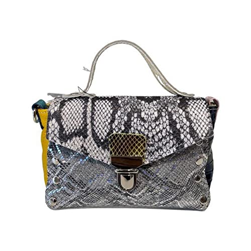 Sac bandoulière en cuir souple pour femme petit format multicolore chic