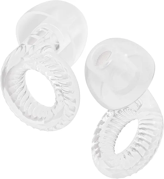 Yawsoy Reusable Ear Plugs, Low-/Mid-Level Noise Reduction Earplugs with Clear Speech for Conversation, Work, Social Gatherings & Noise Sensitivity, 15-18 dB (SNR), 6 Pair Ear Tips in S/M/L, Clear