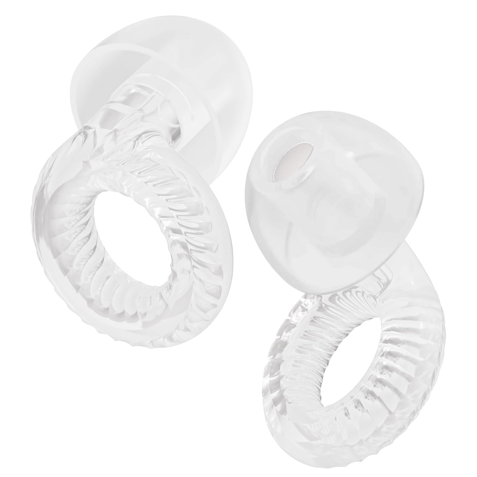 Reusable Ear Plugs, Low-/Mid-Level Noise Reduction Earplugs with Clear Speech for Conversation, Work, Social Gatherings & Noise Sensitivity, 15-18 dB (SNR), 6 Pair Ear Tips in S/M/L, Clear