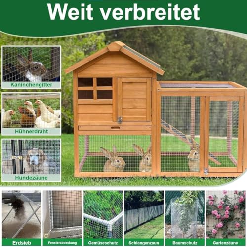 Amagabeli Feuerverzinkter Volierendraht 0.5m X 25m Feinmaschig 12x12mm Wühlmausgitter, Hühnerdraht, Kaninchendraht Für Hochbeet & Maschendrahtzaun Wetterfest