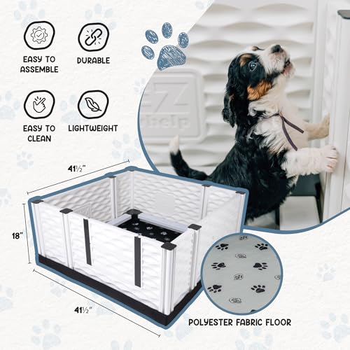 Image of EZwhelp EZclassic Dog Whelping Box with Rails, Medium 38 inchx38 inchx18 inch, Gray