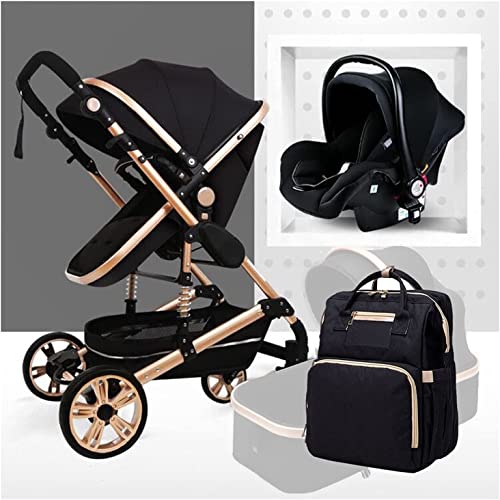 Baby Stroller and Car Seat Combo, 2 in 1 Foldable Stroller Travel System, Deluxe Folding Stroller, High View Stroller