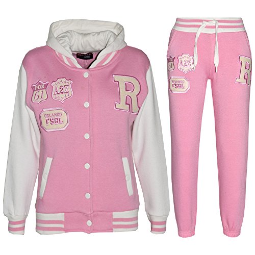 a2z4kids Kids Boys Girls Joggers Jogging Pants Trackie Bottom Fleece Casual Trouser 5-13Y Baby Pink