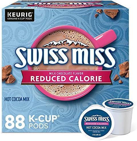 Swiss Miss Reduced Calorie Hot Cocoa, Keurig Single Serve K-Cup Pods, 88 Count