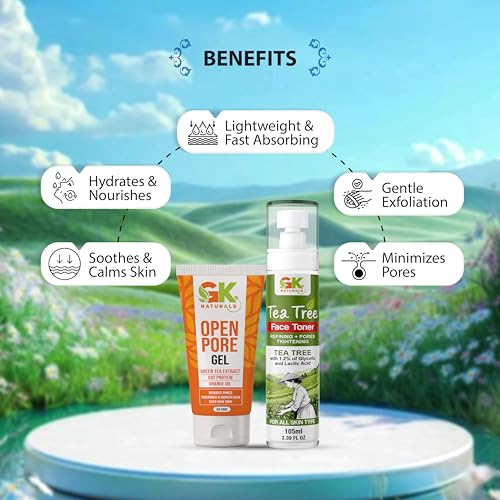 Image of GK Naturals Open Pore Reduction Kit, Skin Care Treatment for Pore Tightening, Oil Control|Reduces Large Pores for Smooth, Clear Skin| Pack of 2