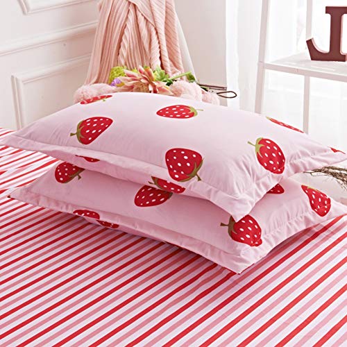 Loussiesd Strawberry Duvet Cover Set Double Strawberry Printed Bedding Duvet Cover for Kids Teens Girls Quilt Cover Fruit Theme Comforter Cover Cute Warm Sweet Duvet Cover Soft Breathable Bed Cover - Image 3