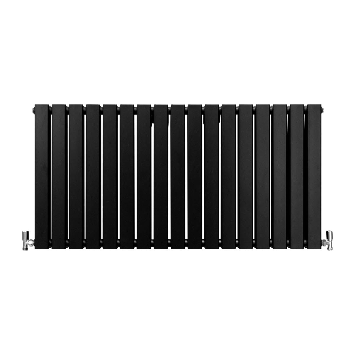 Monster Shop Black Designer Radiators 60 X 119Cm Flat Panel Modern Central Heating Matt Horizontal Column Double Panel Wall Mounted Slimline Kitchen Living Room Bathroom Commercial Cleaning Brush & Fixing Kit