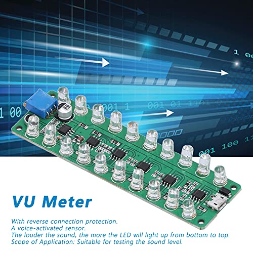 DC 5 V-12 V VU Meter LED VU Meter Module Spraakbesturing Omgekeerde Verbinding Bescherming 10 Cm X 3 Cm Melodie Licht… - Image 5