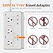 220V to 110V Voltage Converter, TESSAN Universal Travel Adapter with 4 USB Charger (1 USB C), 3 AC Sockets and EU/UK/AU/IT Plug Power Adaptor, Step Down Transformer Outlet Converters for International