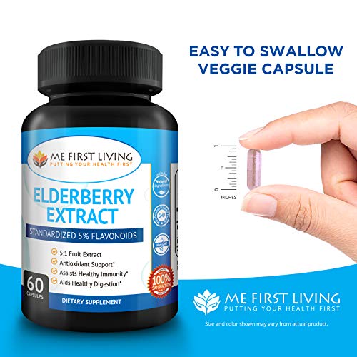 Me First Living Black Elderberry Capsule Antioxidant Supplement - Immune Support Anti Aging Sambucus Elderberry Extract Skin Supplement - Cold Relief Elderberry Supplement Immune System Booster #TOP6