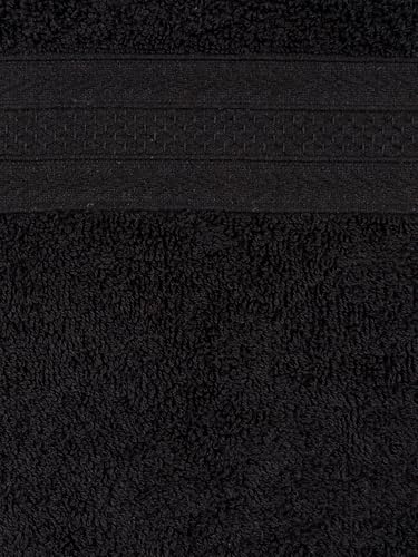 Image of RAMRAJ COTTON Premium Soft & Absorbent | Terry Bath Towel | 0.75mX1.5m - Black