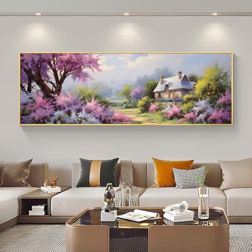 5D Kit Completo Pintura de Diamantes Cabaña De Jardín Grande 5D Diamond Art Mosaico Art Kit, 5D Diamond Painting Pedrería Diamond Painting Accesorios Kit, para Decor Hogar 75x220 cm/30x87 Inch M-648