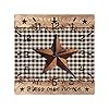   Silent-Non-Ticking-Wall-Clock-12-inch-Square-Wall-Clocks-Battery-Operated-Western-Texas-Star-and-Primitive-Berries-Country-Wooden-Plank-Wall-Clock-for-Office-Kitchen-Bedroom-Living-Room