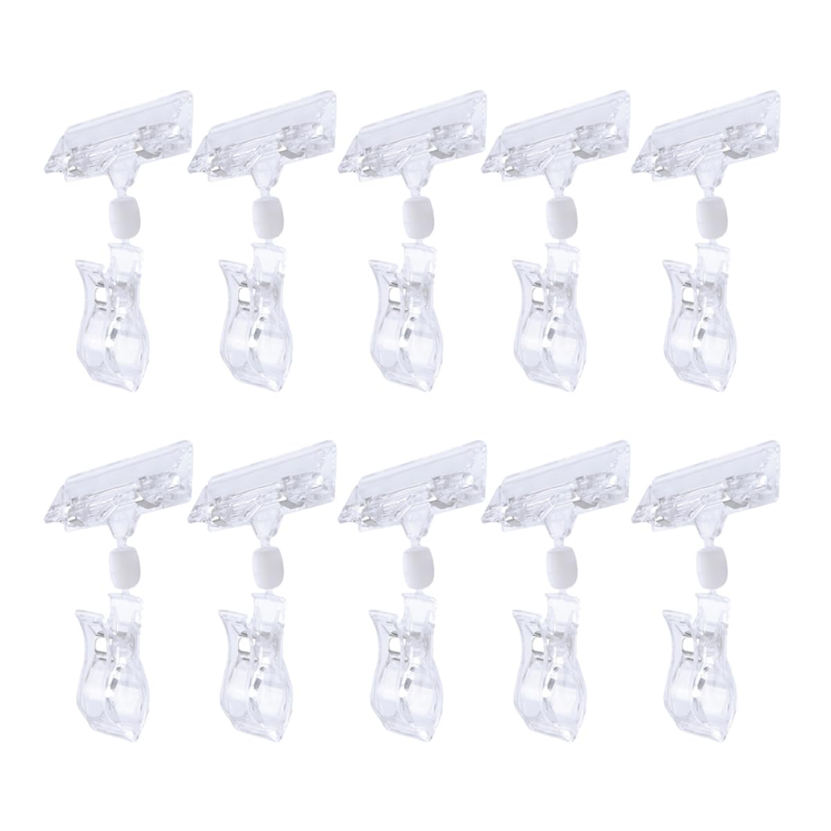 BUTIFULSIC Practical 10pcs Label Clip 11cm Supermarket Tag Plastic Clip for Retail Store