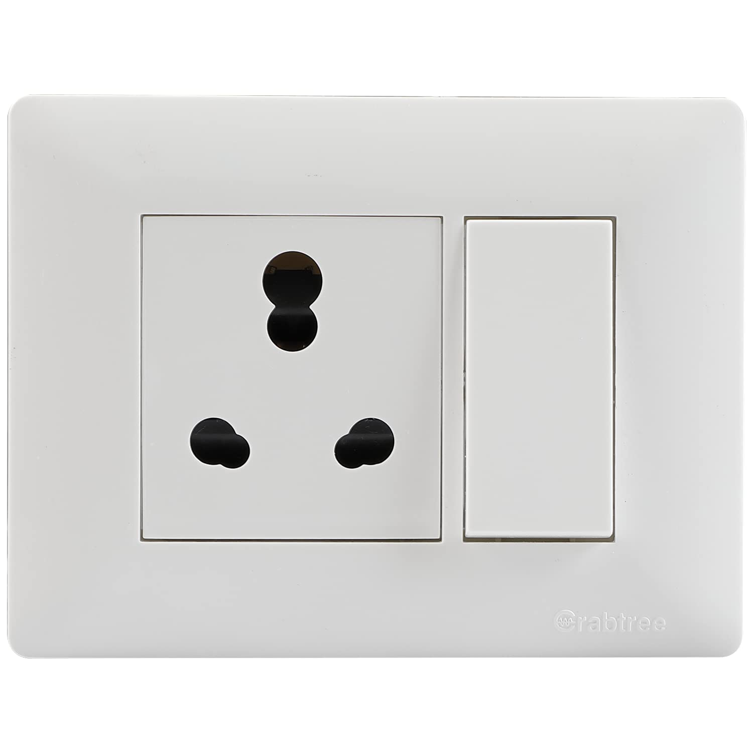 Crabtree Havells Anti Viral Switch (Athena) M Plate, 6A/16A Socket & 16