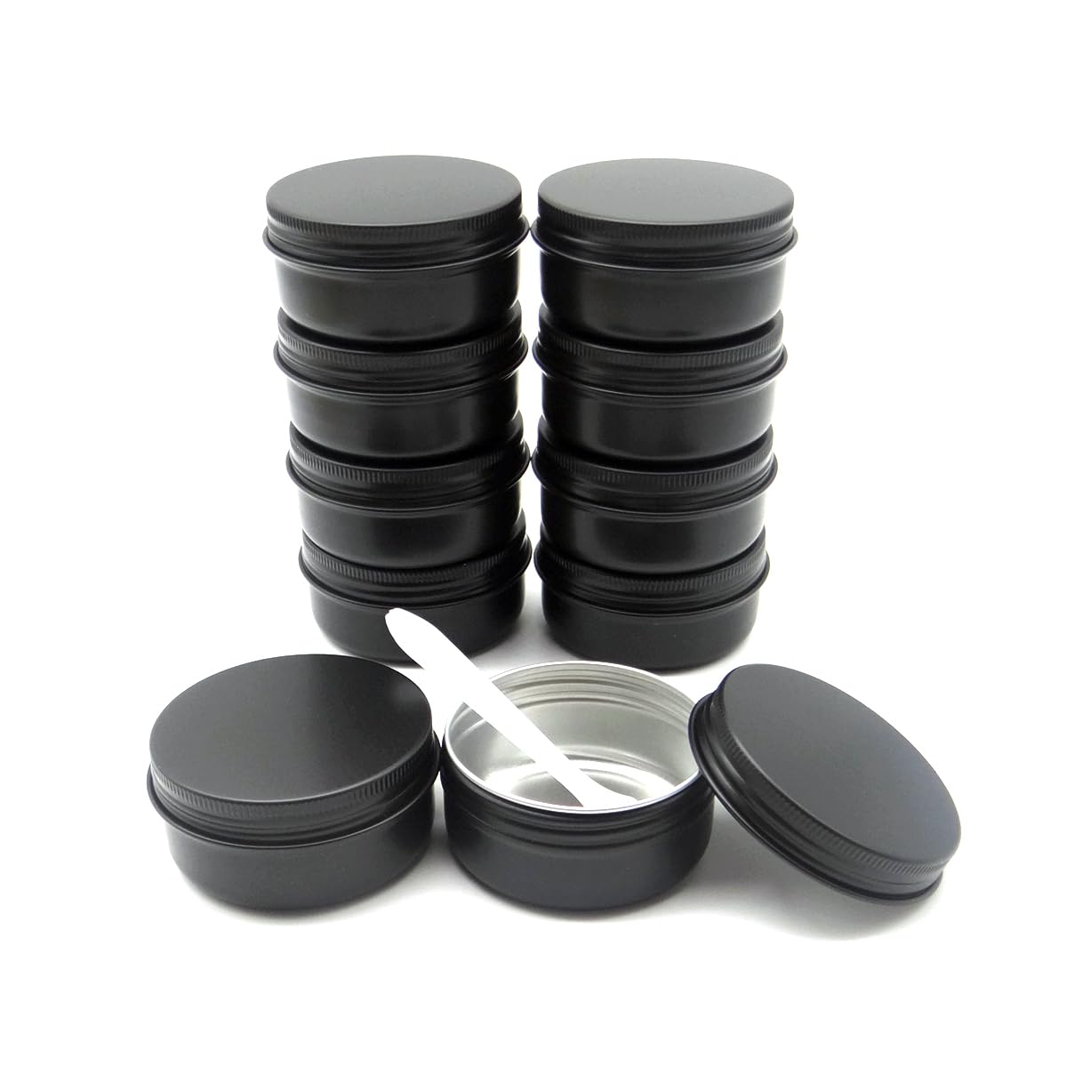 Wopanxye 10pack 50ml Aluminum Tin, 50 Gram Black Container Leak Proof Cosmetic Jars - Image 3