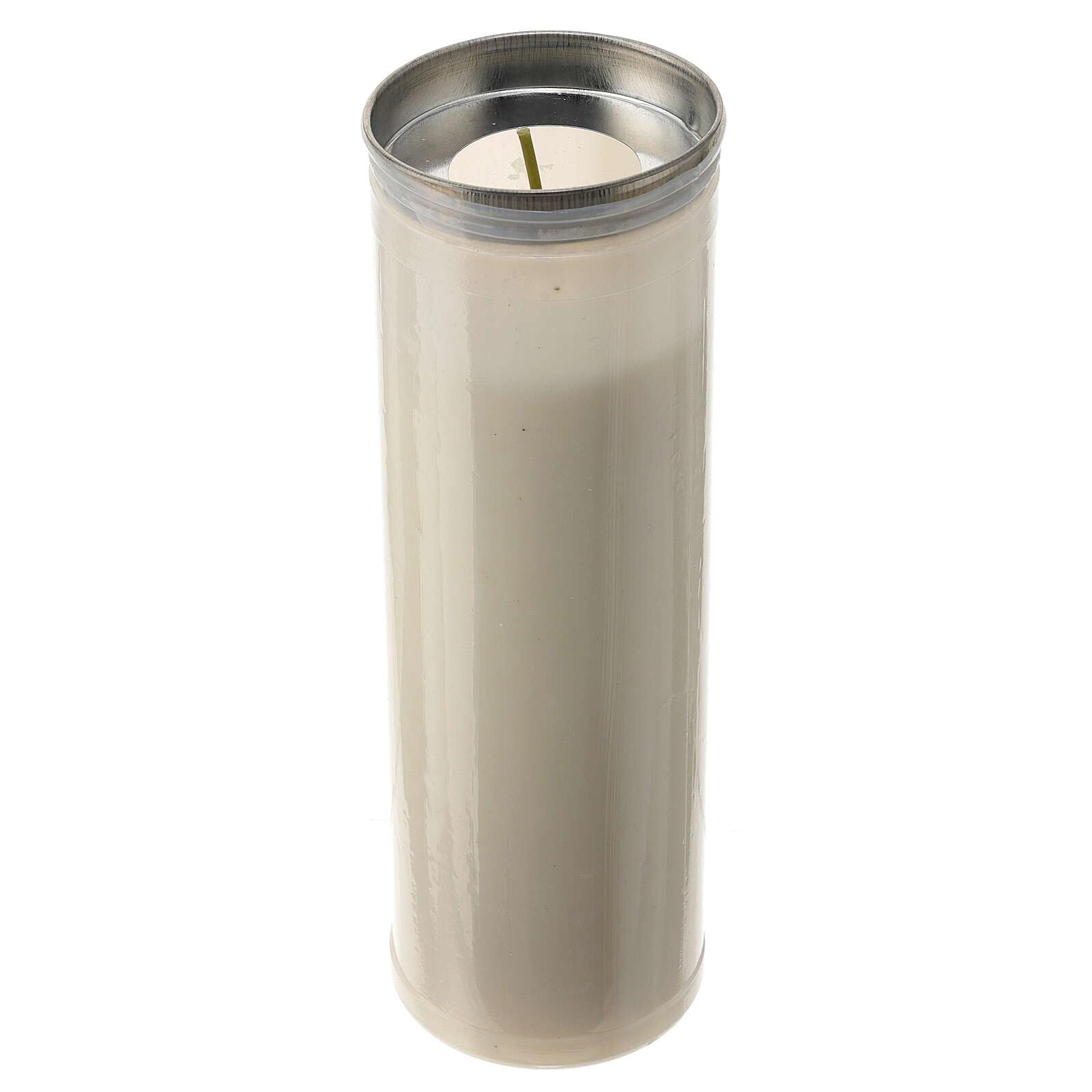 Holyart Lumini votivi: Lumino votivo bianco cera bianca immagine Santa Rita d. 6 cm