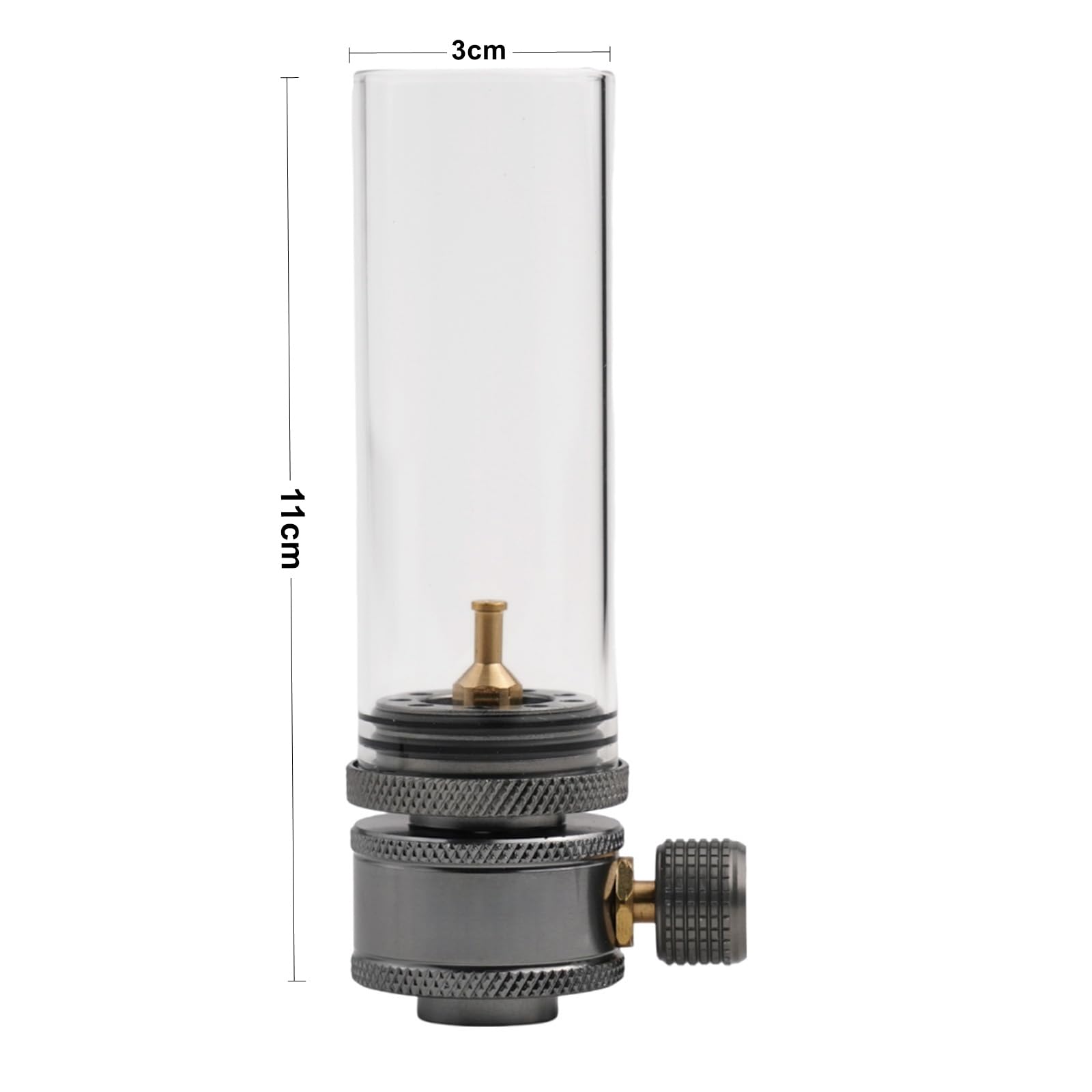 Gaslaterne für den Außenbereich, Kerzenlicht-Set, mit leerem, nachfüllbarem Tank und Verlängerungsstange, leichte Aluminiumlegierung, Campinglampe, tragbares Zeltlicht zum Wandern (Gaslaterne)