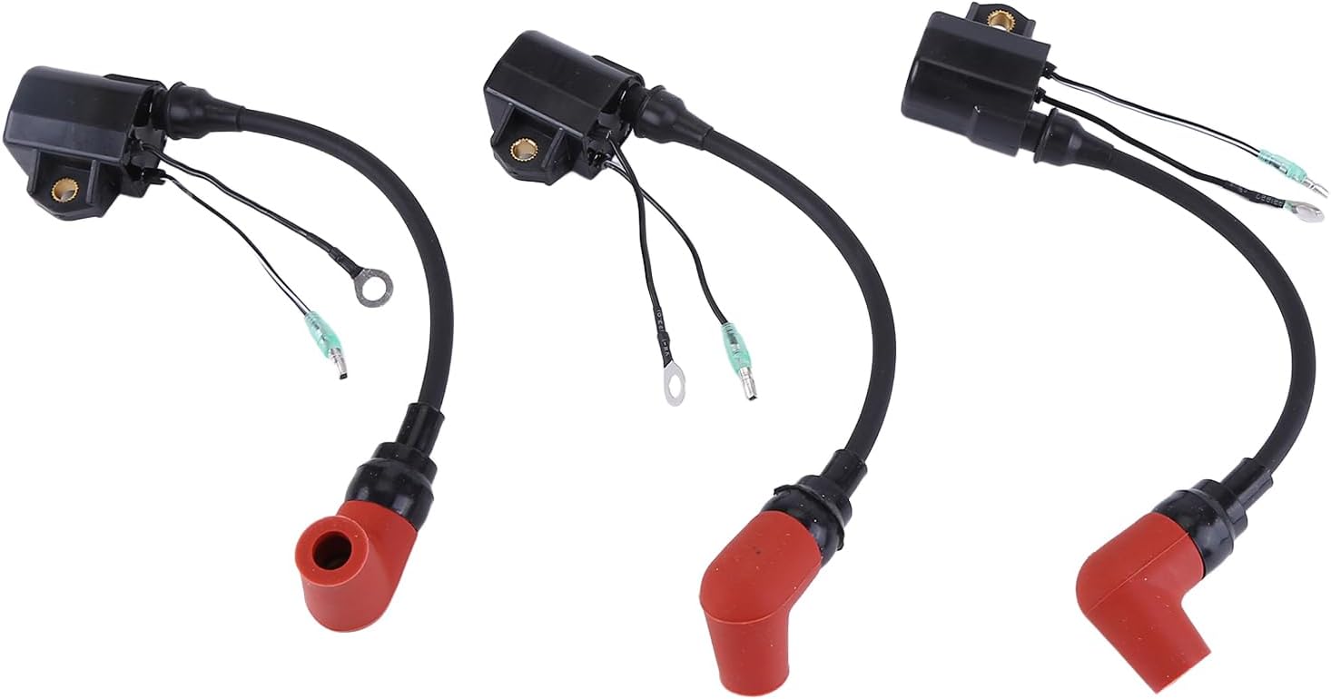 3PCS Outboard Ignition Coil with 2 Stroke for Yamaha Outboard 60HP 70HP 75HP 85HP 90HP Replace 697-85570 697-85570-00-00 6H2-85570-00-00
