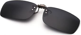 Onrtry Polarized Clip-On Flip Up Sunglasses Over Prescription Glasses for Women Men Metal Clip Rimless Sun Glasses
