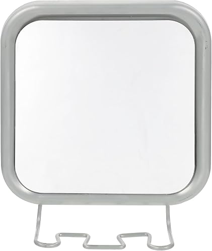Zerodeko Espejo de ducha, espejo de afeitado con soporte de gancho, espejo sin niebla, espejo de maquillaje de viaje, espejo para colgar en la