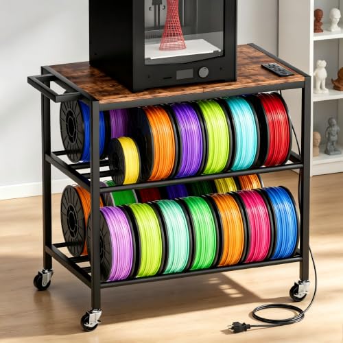 3D Printer Stand with Wheels, Rolling Storage Cart with Filament Shelf