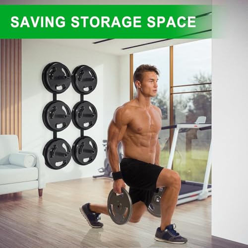 Image of Olympic Weight Plate Rack - Heavy-Duty Metal Weight Storage Stand for Olympic Weight Plates - Space-Efficient Home Gym Organizer (Black, Weight Plate Storage Rack)
