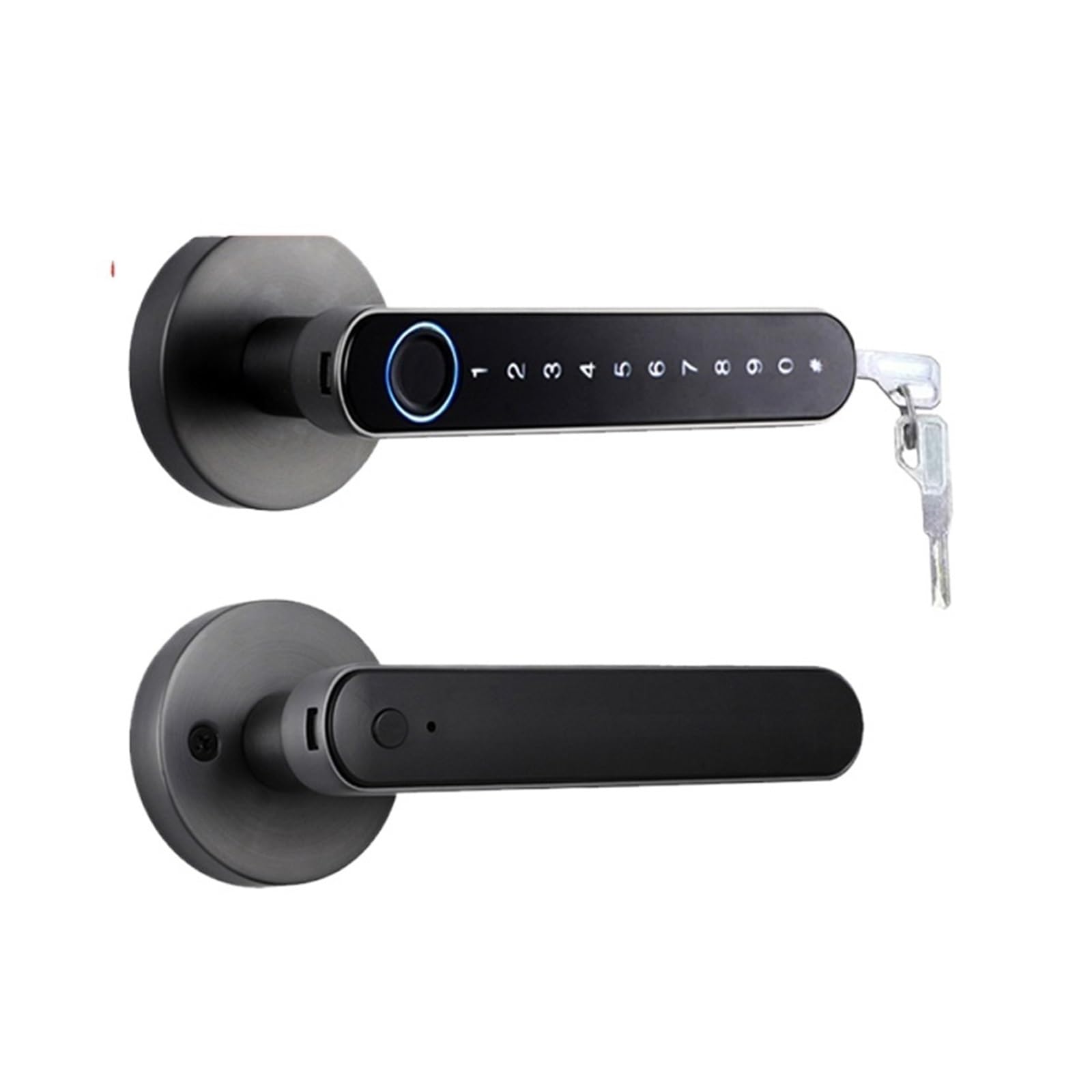 CVFRDD Smart Door Knob, Biometrics Finrprint Smart Door Handle Locks Password Electric Digital APP For Home Keyless Entry Door Handle(3200GUN)