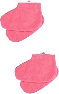 فوميز. زوجان من غطاء القدم من شمع البارافين للعلاج بالبارافين، جوارب ترطيب القدم وشمع القدم، جوارب حرارية من شمع البارافين لحماية القدم وقناع القدم بلون احمر