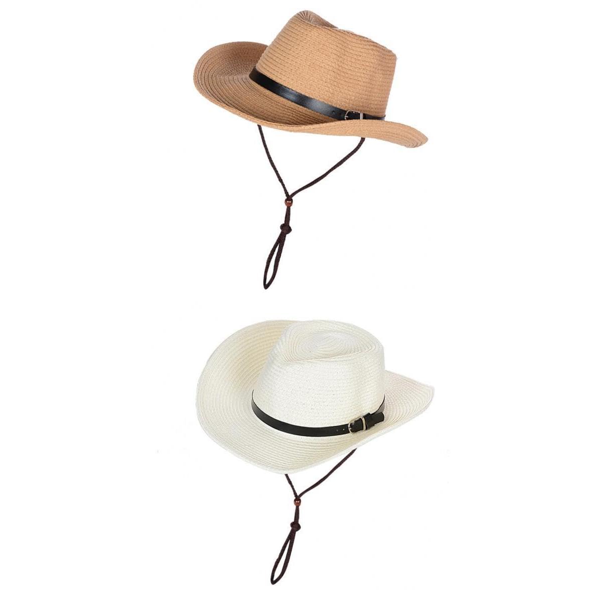 Summer Straw Hat Braided Cowboy Outdoor Sun Hat for Men and Women 2 Pieces| Streetwear | Aesthetic | Casual-image-34