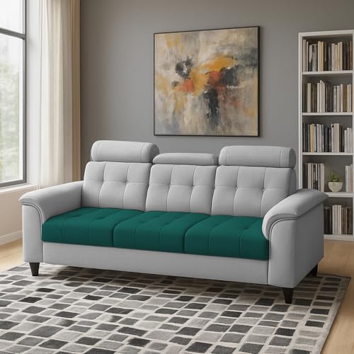 Image of Casaliving Ella 3 Seater Sofa Set for Living Room (Pine Grey Colour Fabric) Premium Fabric Sofa