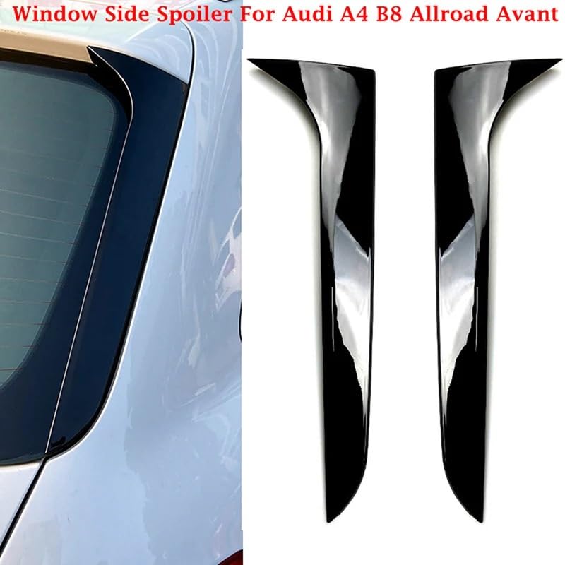 Pasuje do Audi A4 B8 Allroad Avant 2009-2016aPair błyszczący czarny tylny spoiler boczny pokrywa lewego i prawego okna Spoiler dachowy