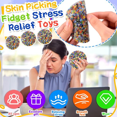 4 Stück Picky Pad, Skin Picking Fidget Spielzeug, Anti-Stress Pads gegen Zwangsstörungen, Trichotillomanie & Angst, Sensorisches Beruhigungsspielzeug für Erwachsene & Kinder (4pcs)