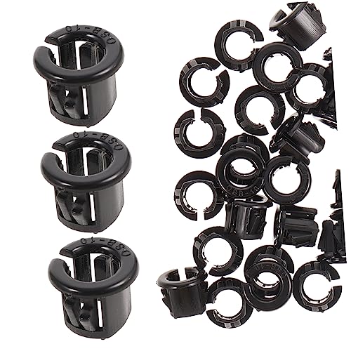 VILLFUL 50pcs Split Grommet Bushing for Cable Mounting Locking Bushing Cable Mounting Accessories Round Snap Bushing Snap in Hose Bushing Round Hole Plug Snap in Cable Protector Black Pa66