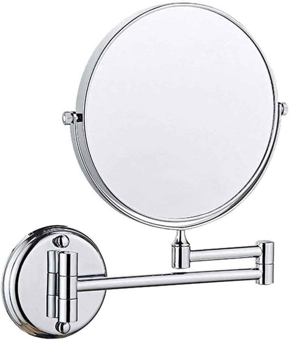 Specchio for trucco bifacciale in ottone e acciaio inossidabile