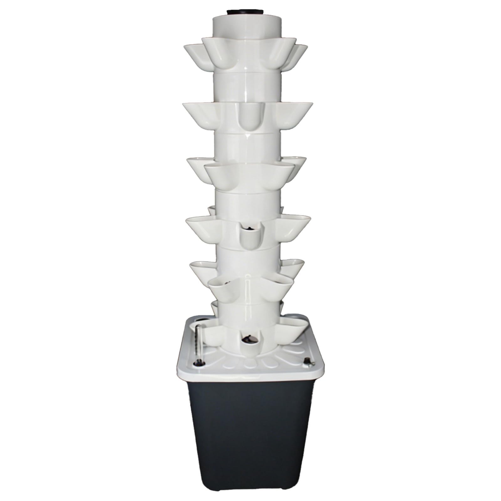 Torre Hidropónica, Métod Hidropónico Interior/Exterior, Métod Hidropónico de Jardín, Depósito de Agua de 10 L, Cultivo Sin Suelo para 30 Plantas, Apto para Hierbas y Frutas 6layers30holes
