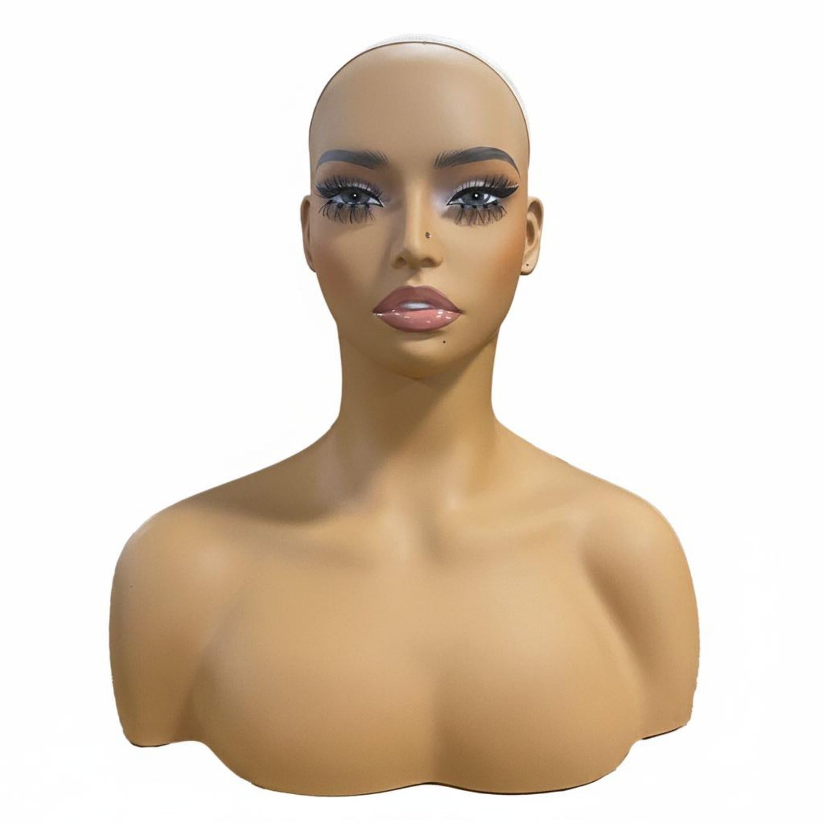 Perücke Aufstellkopf Damen Schaufensterpuppe Frisurenmodell PVC mit Natürlicher Oberfläche für Haarstyling für Studio Friseursalon