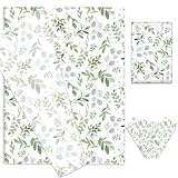 AnyDesign 100 Sheets Greenery Tissue Paper Watercolor Green Leaves Art Tissue Spring Wrapping Paper for Birthday Wedding DIY Crafts Gift Packing, 20 x 14 Inch