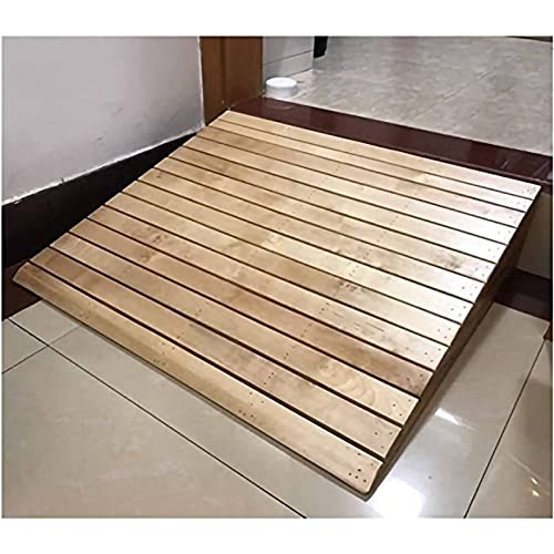 Rampe de seuil en bois antidérapante pour fauteuils roulants et PMR