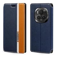 Custodia Flip in Pelle PU Bicolore con Chiusura Magnetica Invisibile Compatibile con Huawei Y Max, Cover Elegante e Protettiva (Rosso