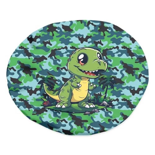 Image of Kids Satin Bonnet Satin Sleep Cap Elastic Band Hat Night Sleeping Head Hair Cover Comfortable Sleeping Beanie Toddler Children Baby Daily Casual Headwear Green Dinosaur Print