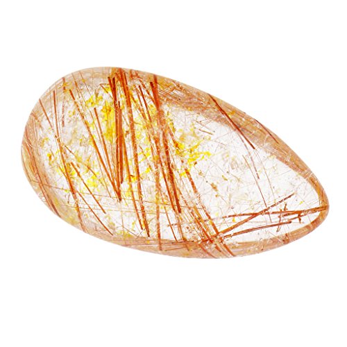 T TOOYFUL Collier de Pendentifs En Quartz Rutilé En Or sous forme de goutte eau pour La Relaxation de Méditation de Yoga pour Adolescents, Bre