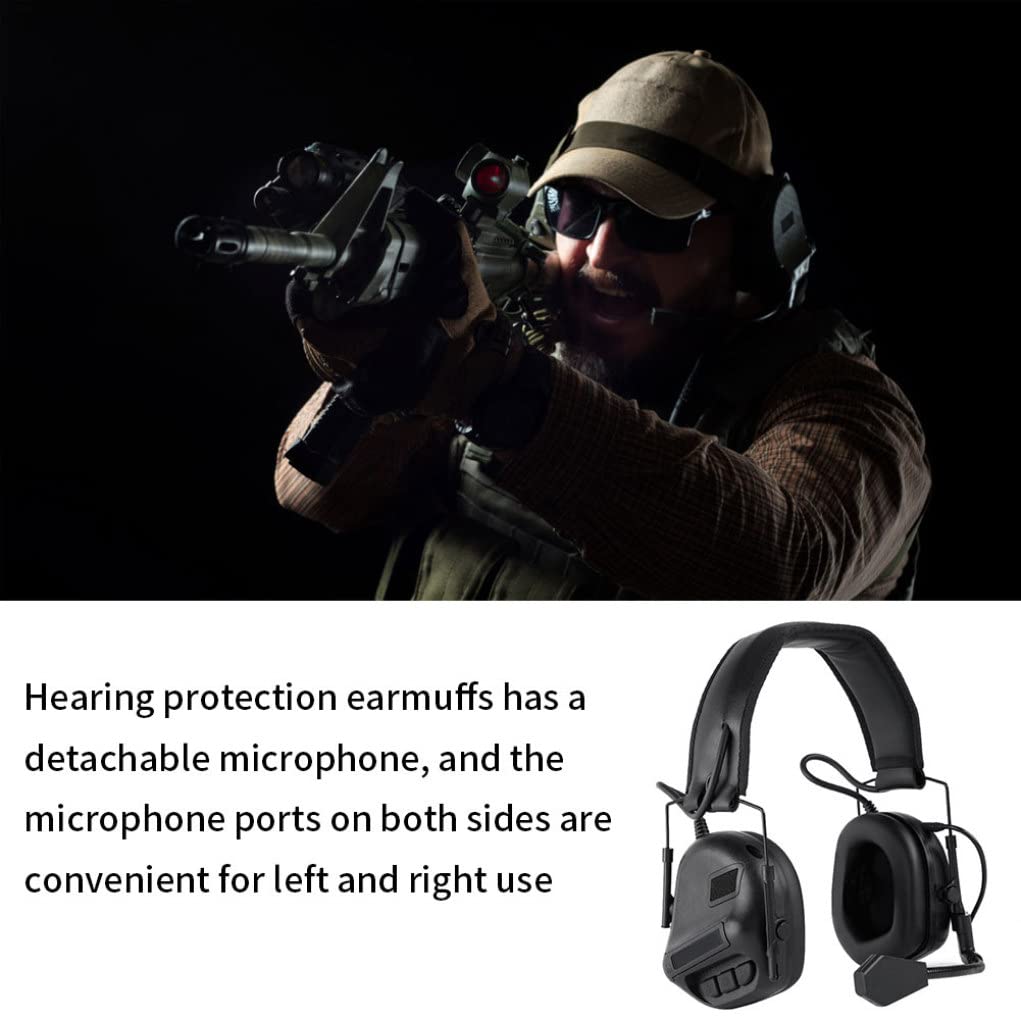 Gcroet Orejeras electrónicas Reducción de ruido Protectores auditivos Protección auditiva Auriculares antirruido con micrófono para mujeres y hombres Negro...