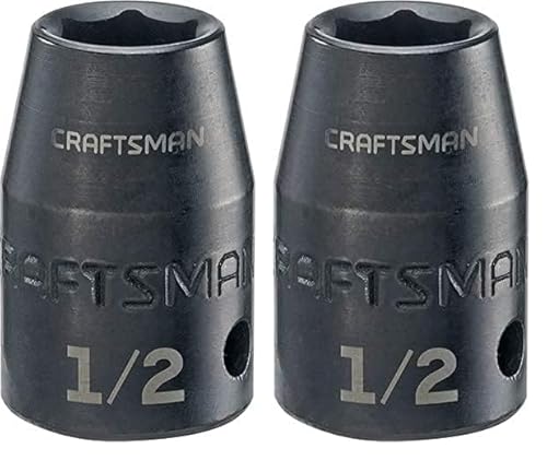Shallow Impact Socket, SAE, 1/2-Inch Drive, 1/2-Inch () (Pack of 2) - CRAFTSMAN CMMT15850