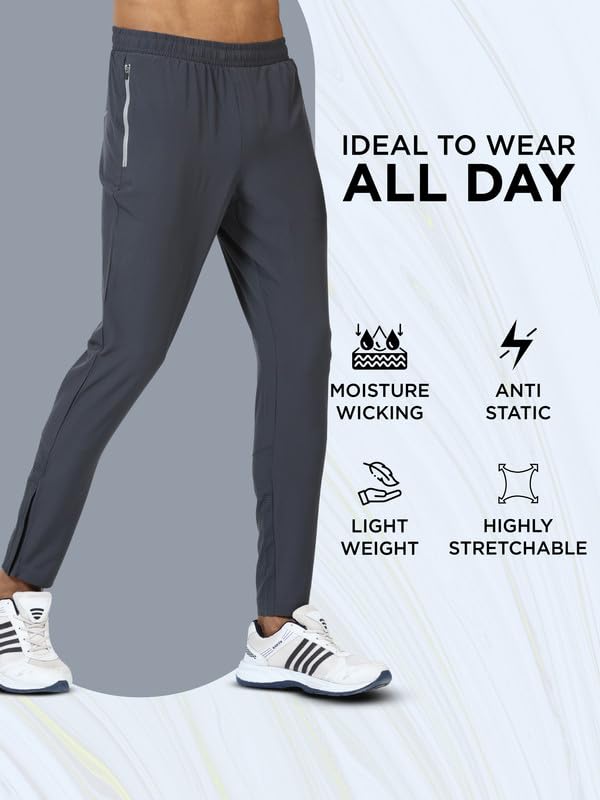 Image of JOLGER Premium Track & Jogger Pants for Men - Style and Performance with Light Weight, Sweat-Wicking Fabric - Perfect for Workouts, Casual Outings Trendy Athletic Wear with Reflective Zipper Pockets