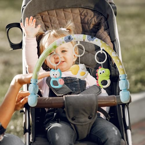 Générique Stroller Arch Toy, Battery-Powered Activity Arch, Sensory Pendant Plaything with Light, 18.11x12.6 inches Interactive Entertainment for Car Seats, Strollers, Babies 0+ Months – Image 6
