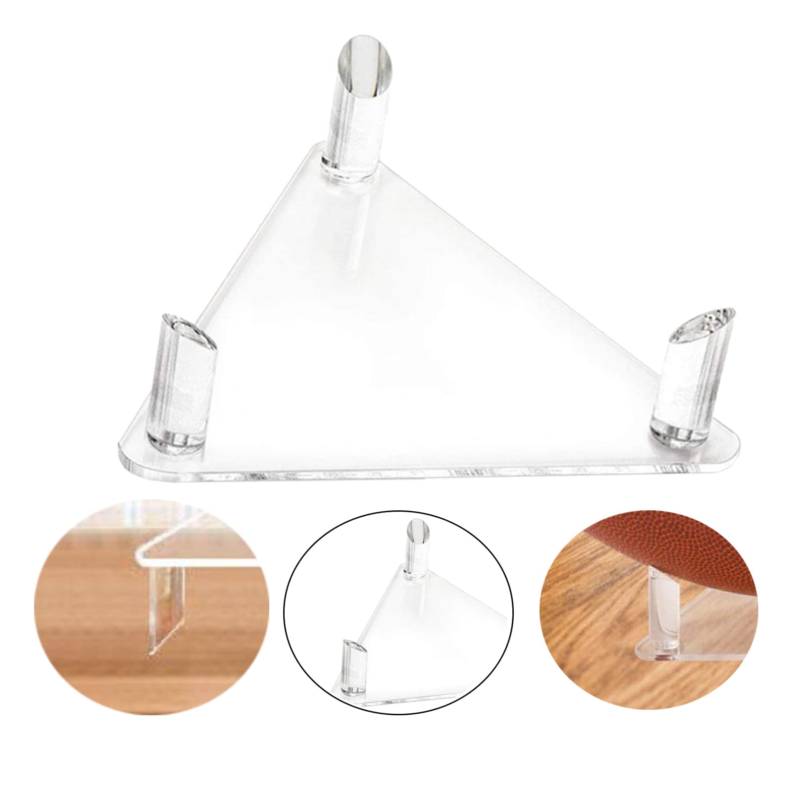 2 Pièces Support de Football Acrylique, Acrylique Support Balle , Ball Support Présentoir, pour Ballon de Rugby Présentoirs à Billes pour Basketball Football Volleyball Ballon Rugby Ball (Transparent)