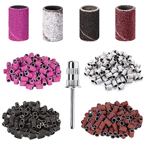 120 Pièces Embouts Ponceuse Manchons, Embout Emeri Ongles Bandes de Ponçage Professionnelles 80# 120# 180# 240# Grain Ponceuse Emeri Rouleaux Lime Ongles...