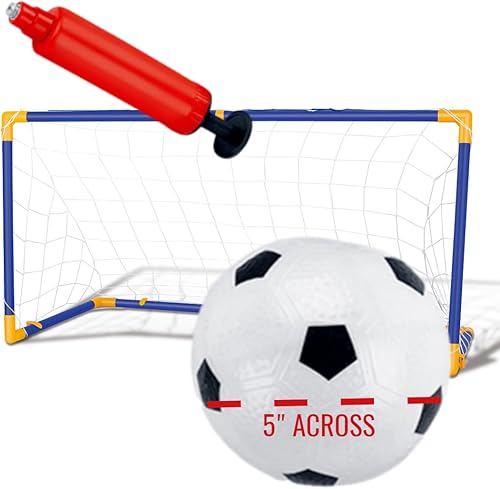 Juego de mini portería de fútbol de 3.9 pies, mini bola de 5 pulgadas, mini red de bomba para patio trasero, portátil, para entrenamiento en